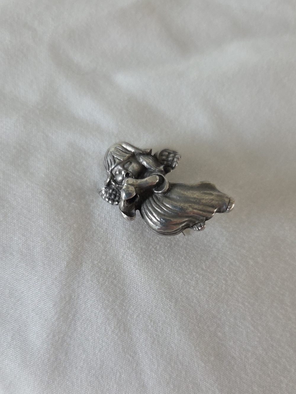 Sterling Silver Angel Pendant Necklace - Silver